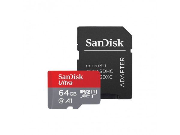 Spominska kartica microSDXC 64GB Sandisk Ultra 140MB/s/20MB/s U1 V10 UHS-I A1 +adapter (SDSQUAB-064G-GN6MA)
