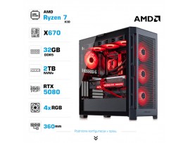 Računalnik MEGA TWR S11 R7-9800X3D/RTX5080/32GB-DDR5/2TB-4.0/1050W/Brez OS/črna RGB + Estetski napajalni kabli [Rdeča / Črna]