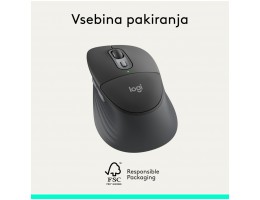 Miš brezžična + Bluetooth Logitech Signature Comfort Plus M850 L velikost grafitna (910-007715)