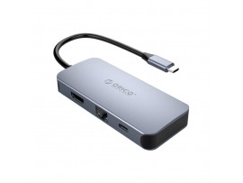 Priklopna postaja USB-C => 3x USB 3.0 tip A 1x HDMI 4K@30Hz 1x RJ45 1x USB-C PD 100W Orico (MC-U602P-GY-BP)