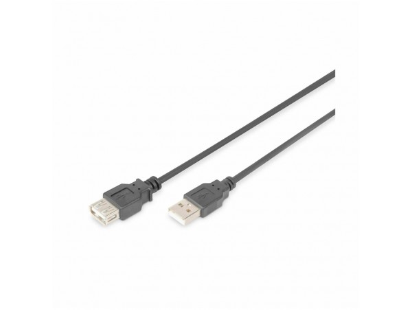 Kabel USB A => A 1,8m - podaljšek Digitus dvojno oklopljen črn