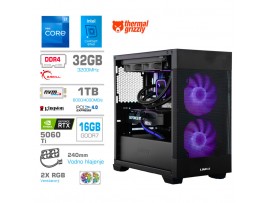 Računalnik MEGA MT S7X i7-12700K/RTX5060Ti-16GB/32GB/1TB-4.0/750W/Brez OS/črna RGB + Estetski napajalni kabli [Vijolična / Črna)