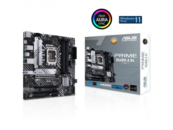 Osnovna plošča 1700 Asus PRIME B660M-A D4 microATX VGA 2xHDMI DisplayPort