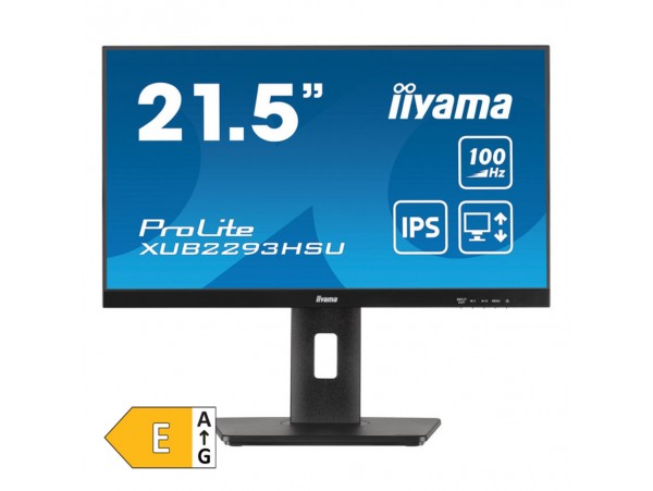 Monitor Iiyama 54,6 cm (21,5") XUB2293HSU-B7 1920x1080 100Hz IPS 1ms HDMI DisplayPort 2xUSB2.0 Pivot Zvočniki  sRGB96% AdaptiveSync