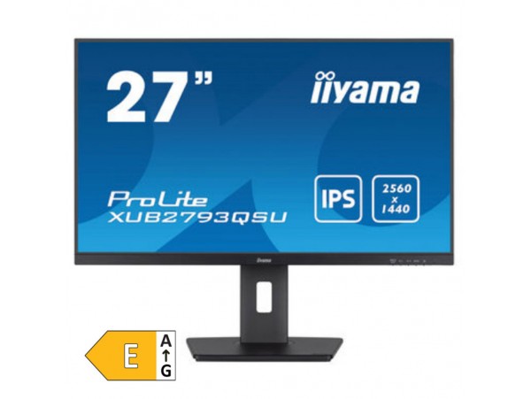 Monitor Iiyama 68,6 cm (27,0") XUB2793QSU-B7 2560x1440 100Hz IPS 1ms HDMI DisplayPort 2xUSB3.2 Pivot Zvočniki  sRGB96% AdaptiveSync ProLite
