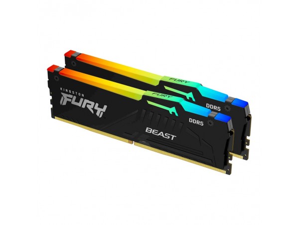 DDR5 32GB 6000MHz CL30 KIT (2x16GB) Kingston RGB LED Fury Beast XMP3.0 1,4V PC črna (KF560C30BBEAK2-32)