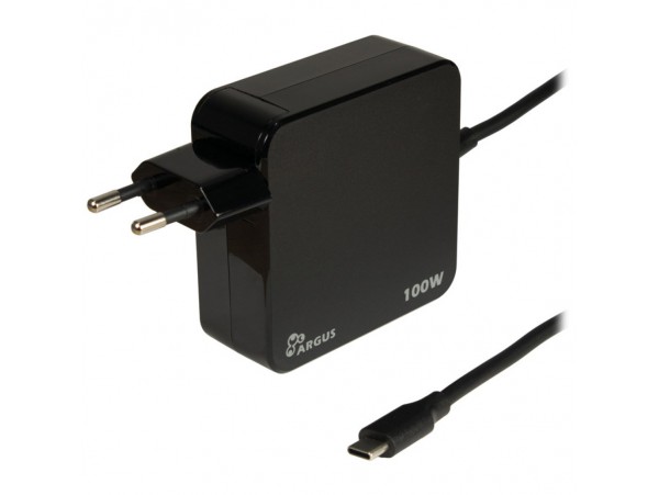 Hišni polnilec 100-240V => 1x USB-C 100W PD 1,80m PD-2100 črn Inter-Tech