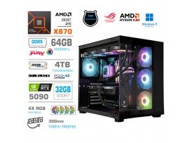 Računalnik MEGA MT S5 R7-9850X3D/RTX5090/64GB-DDR5/4TB/1050W/Brez OS/črna RGB ( ROG Strix )
