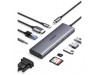 Priklopna postaja USB-C => Ugreen 3x USB 3.0 tip A 1x HDMI 4K@30Hz 1x VGA 1x RJ45 1x 3,5 1x USB-C PD 100W čitalec kartic (15601)