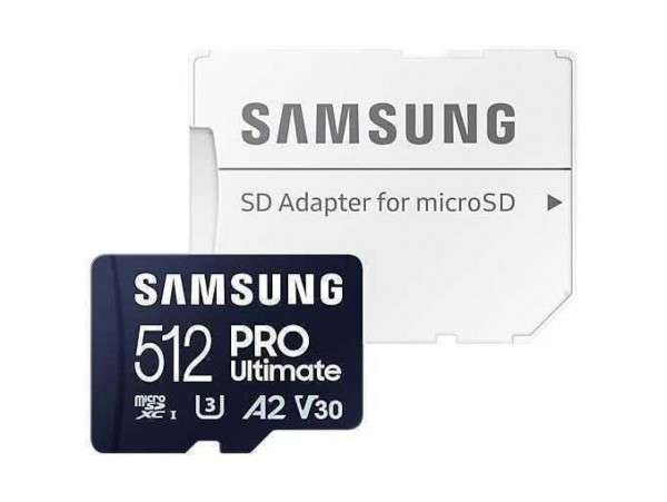Spominska kartica microSDXC 512GB Samsung PRO Ultimate 200MB/s/130MB/s U3 V30 UHS-I A2 +adapter (MB-MY512SA/WW)