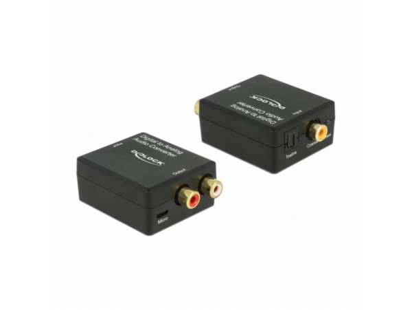 Pretvornik AVDIO SPDIF/Digitalni Koax - Analog 2xRCA Ž HD stereo Delock