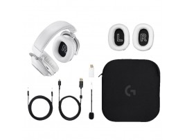 Slušalke brezžične Logitech naglavne z mikrofonom BT/1x3,5mm/USB G PRO X 2 LIGHTSPEED bele (981-001269)