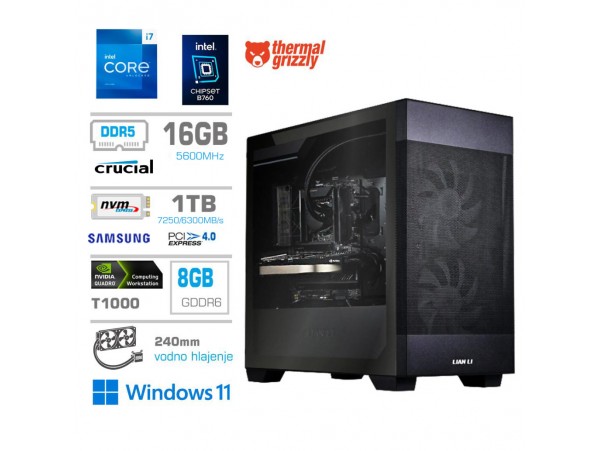 Računalnik MEGA MT S7X WORKSTATION i7-13700F/T1000-8GB/16GB-DDR5/1TB-4.0/750W/Win11Pro/črna