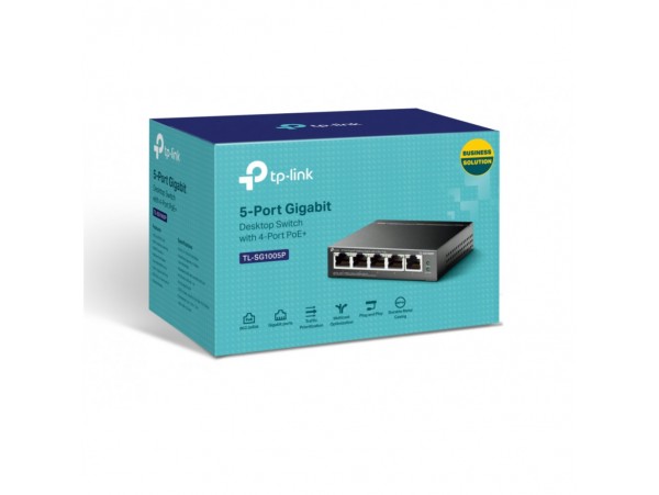 STIKALO 5-PORT TP-Link 100/1000 PoE (TL-SG1005P-V2)