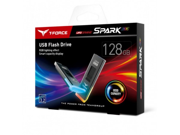 Spominski ključek 128GB USB 3.2 Teamgroup Spark RGB 180/90MB/s (TSPARK3128GB01)