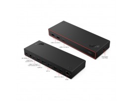 Priklopna postaja USB-C => Lenovo ThinkPad USB4 Dock 5000 1xHDMI 2.1 2xDisplayPort 1.4 USB 2xUSB-C 100W 1xLAN (40BF0100EU)