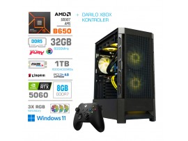 Računalnik MEGA MT S8 R5-7600/RTX5060/32GB-DDR5/1TB-4.0/750W/Win11Home/črna RGB + Estetski napajalni kabli [Rumena / Črna] * DARILO *