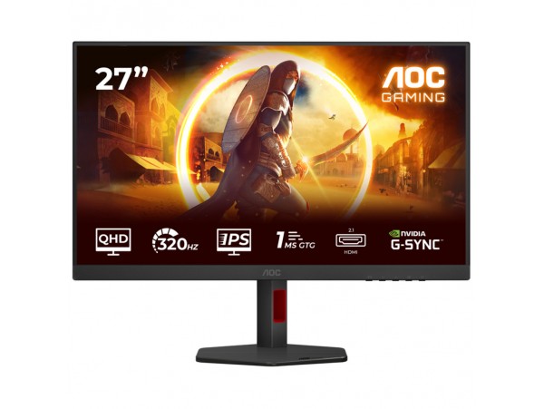 Monitor AOC 68,6 cm (27,0") Q27G4SRU 2560x1440 Gaming 320Hz Fast-IPS 0,3ms 2xHDMI DisplayPort 4xUSB3.2 Pivot Zvočniki  DCI-P3-94% AdaptiveSync G-Sync Compatible HDR400 Agon PiP+PbP