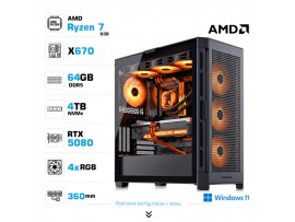 Računalnik MEGA TWR S11 R9-9950X/RTX5080/64GB-DDR5/4TB-4.0/1050W/Win11Home/črna RGB + Estetski napajalni kabli [Oranžna / Črna]