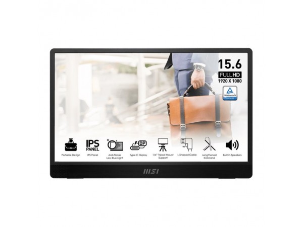 Prenosni monitor MSI 39,6 cm (15,6") MP161 E2 1920x1080  IPS 4ms Mini-HDMI 2xUSB-C Zvočniki  DCI-P3-40% PRO