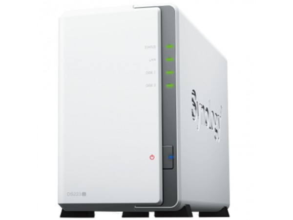 NAS ohišje Synology DS223J All-In-One server 2x 3.5" SATA HDD/SSD za mala in sr. Podjetja CPU 4-core 1.7 GHz 1GB DDR4 non-ECC 1xRJ-45 1GbE LAN 2xUSB3.2Gen1