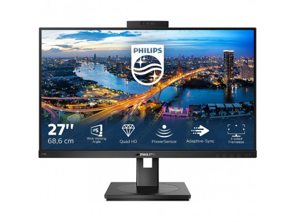 Monitor Philips 68,6 cm (27,0") 275B1H 2560x1440 konferenca 75Hz IPS 4ms DVI HDMI DisplayPort 4xUSB3.2 Pivot Kamera Zvočniki 2x3W  3H sRGB123% B-line