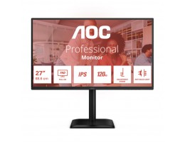Monitor AOC 68,6 cm (27") 27E4U 1920x1080 POS 120Hz IPS 4ms VGA HDMI DisplayPort 4xUSB3.2 Pivot Zvočniki  3H sRGB112,9% AdaptiveSync HDR E4