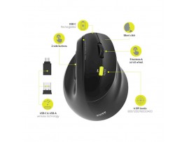 Miš brezžična + Bluetooth ergonomska Port Ergo 2400DPI za desničarje 5 gumbov črna (910007)