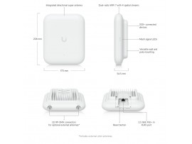 Usmerjevalnik brezžični Ubiquiti UniFi WiFi7 802.11be PoE+ 1xLAN (U7-OUTDOOR)