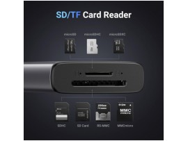 Priklopna postaja USB-C => Ugreen 1xHDMI 2xUSB3.0 USB-C 100W čitalec kartic SD/microSD/TF (15531)