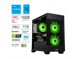 Računalnik MEGA MT S7X i5-12400F/RTX5060/16GB/1TB/750W/Brez OS/črna RGB + Estetski napajalni kabli [Zelena / Črna]