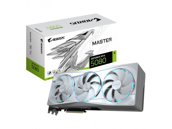Grafična kartica nVidia RTX5080 GigaByte Master ICE bela - 16GB GDDR7 (GV-N5080AORUSM ICE-16GD)