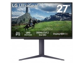 Monitor LG 68,6 cm (27,0") 27GS85Q-B 2560x1440 Gaming 200Hz Nano-IPS 1ms 2xHDMI DisplayPort 2xUSB3.0 Pivot  DCI-P3-98% FreeSync G-Sync Compatible HDR400 UltraGear