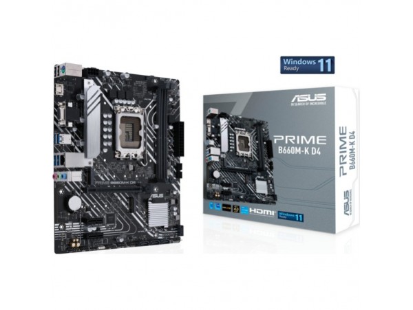 Osnovna plošča 1700 Asus PRIME B660M-K D4 microATX 1xVGA 1xHDMI 2.0