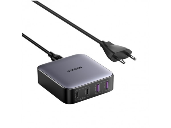 Hišni polnilec 100-240V => 2x USB-A 2x USB-C 65W za mobilni telefon ali tablični računalnik GaN PD3 + QC4 Ugreen Nexode (90747)