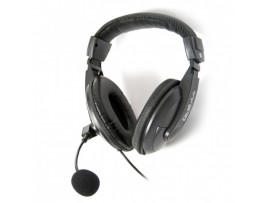 Slušalke žične naglavne 2x 3,5mm stereo Freestyle z mikrofonom - črne (FH7500)