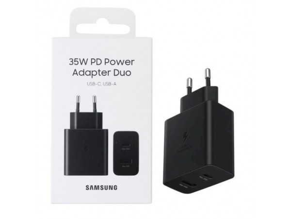 Hišni polnilec Samsung 35W EP-TA220 100-240V => 1x USB-A (ž) 1x USB-C črn (EP-TA220NBEGEU)