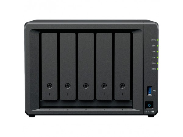 NAS ohišje Synology DS1525+ 5x 3.5'' SATA HDD/SSD 2xM.2 2280 NVMe SSD AMD Ryzen V1500B 4-core 2.2 GHz 8GB DDR4 ECC SODIMM 2xRJ452.5GbE 2xUSB3.2 1 1xUSB-C