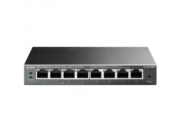 STIKALO 8-PORT TP-Link Easy Smart 100/1000 PoE Managed (TL-SG108PE)