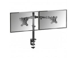 Nosilec za LCD monitor dvojni 33 - 82 cm (13"-32") do 8kg na roko - pritrditev na rob mize VonHaus (05/116)