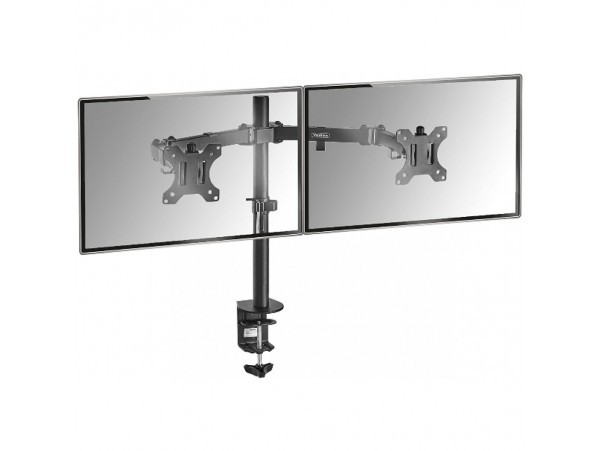 Nosilec za LCD monitor dvojni 33 - 82 cm (13"-32") do 8kg na roko - pritrditev na rob mize VonHaus (05/116)