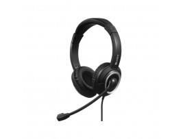 Slušalke žične Sandberg naglavne z mikrofonom USB-C Chat Headset črna kontrolnik na kablu (126-47)