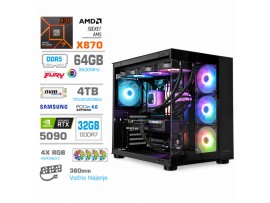 Računalnik MEGA MT S5 R7-9850X3D/RTX5090/64GB-DDR5/4TB/1050W/Brez OS/črna RGB Računalnik MEGA MT S5 R7-9850X3D/RTX5090/64GB-DDR5/4TB/1050W/Brez OS/črna RGB