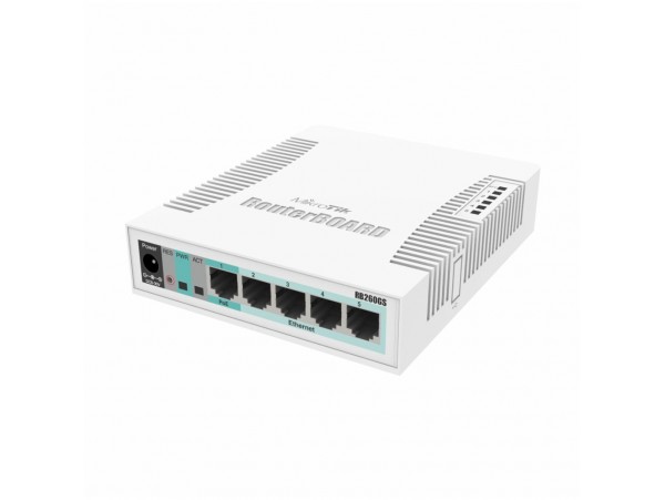 STIKALO 5-PORT Mikrotik 1xSFP RB260GS 100/1000 (CSS106-5G-1S)