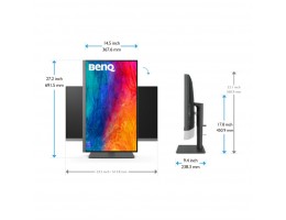 Monitor BenQ 68,6 cm (27,0") PD2706U 3840x2160 IPS 5ms HDMI DisplayPort USB-C 90W 2xUSB3.2 Pivot  DCI-P3-95% HDR400 DesignVue