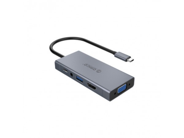 Priklopna postaja USB-C => USB 3.0 HDMI VGA avdio PD 60W ORICO (MC-U501P)