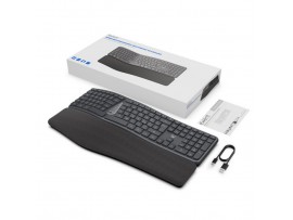 Tipkovnica Bluetooth + USB Ewent Wireless Ergonomic Multi-Connect SLO | Slovenski nabor znakov črno-siva (EW3289)