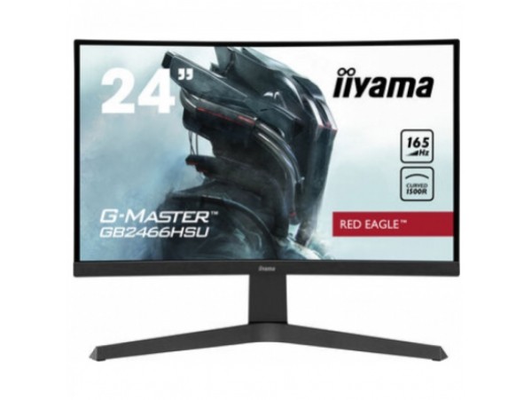Monitor Iiyama 60,5 cm (23,8") GB2466HSU-B1 1920x1080 Curved Gaming 165Hz VA 1ms 2xHDMI DisplayPort 2xUSB2.0 HAS Zvočniki  FreeSync Premium