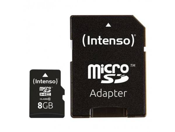 Spominska kartica microSDXC 8GB Intenso Class 10 25MB/s/12MB/s U1 V10 UHS-I +adapter (3413460)