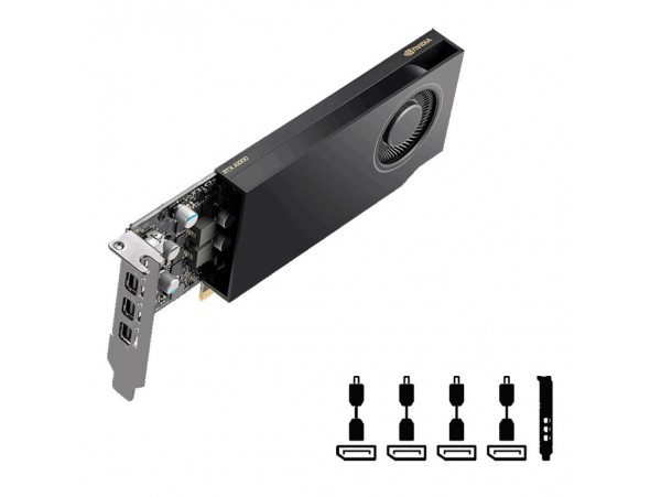 Grafična kartica RTX A400 PNY Low profile - 4GB GDDR6  | 4xmDisplayport 1.4a (priloženi adapterji) (VCNRTXA400-PB)